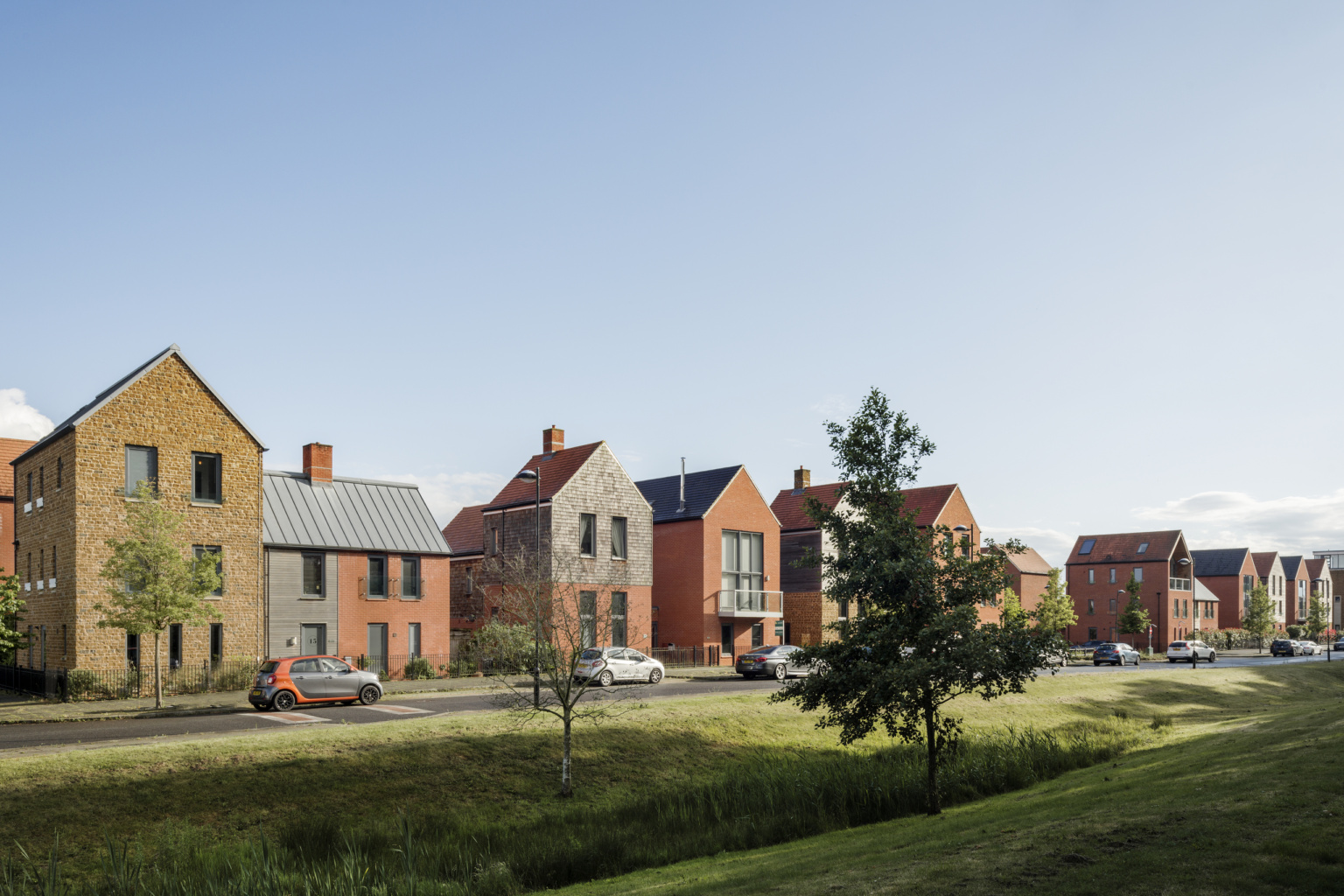 View of distinctive elevations in varying housetypes and materials